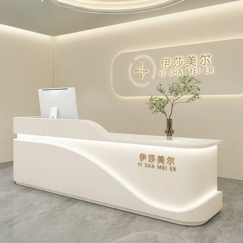 

Beauty Salon Desks Checkout Welcome High-end Industrial Counter Design Elegant Desks Modern Adult Cash Register Bureau Furniture