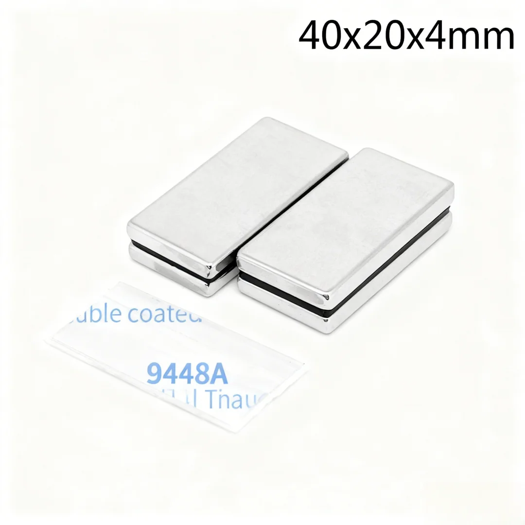 40x20x4mm Block Powerful Magnets Strong Magnet With Glue Tape For Fridge, DIY, Building, Scientific, Craft 40*20*4 40x20x4