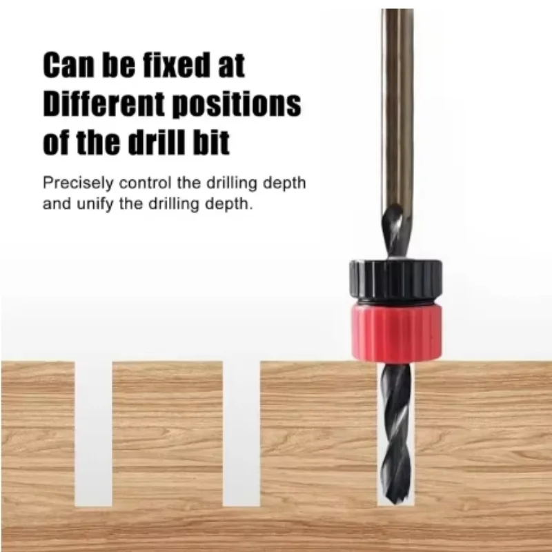 3pcs Drill Bit Limiter Carpenter Drill Plastic Limit Ring Adjustable Drill Bit Drilling Depth Fixed Limiter Home Decoration Tool