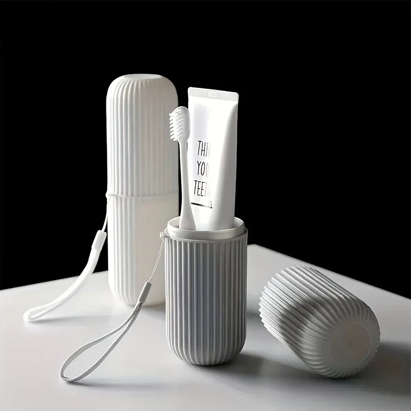 2Pcs Travel Portable Toothbrush Cup Bathroom Toothpaste Holder Storage Case Box Organizer Travel Toiletries Storage Cup