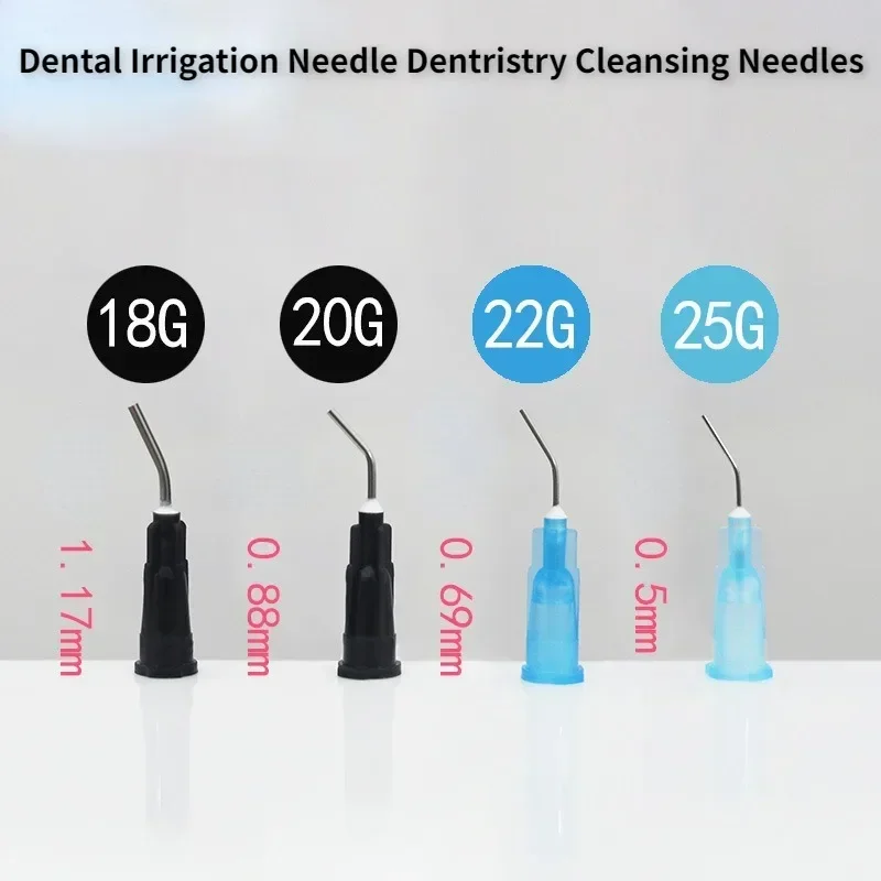 

100pcs Dental Irrigation Needle Dentristry Cleansing Needles Root Canal Acid Etching Irrigator Tip Probes Tools Oral Materials