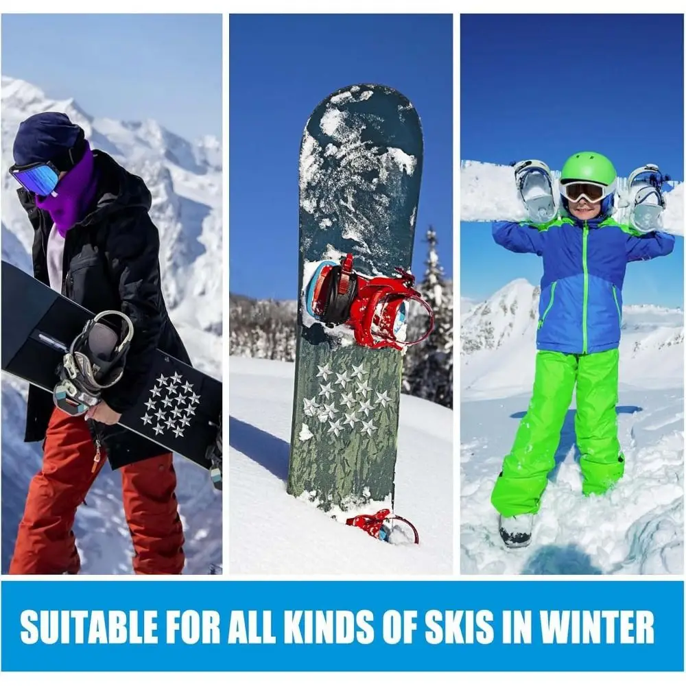 

10Pcs Secure Alloy Snowboard Stomp Pad Self-adhesive Edgy Style Non-Slip Pentagram Studs Snowboard Grip Traction Pads Board Grip