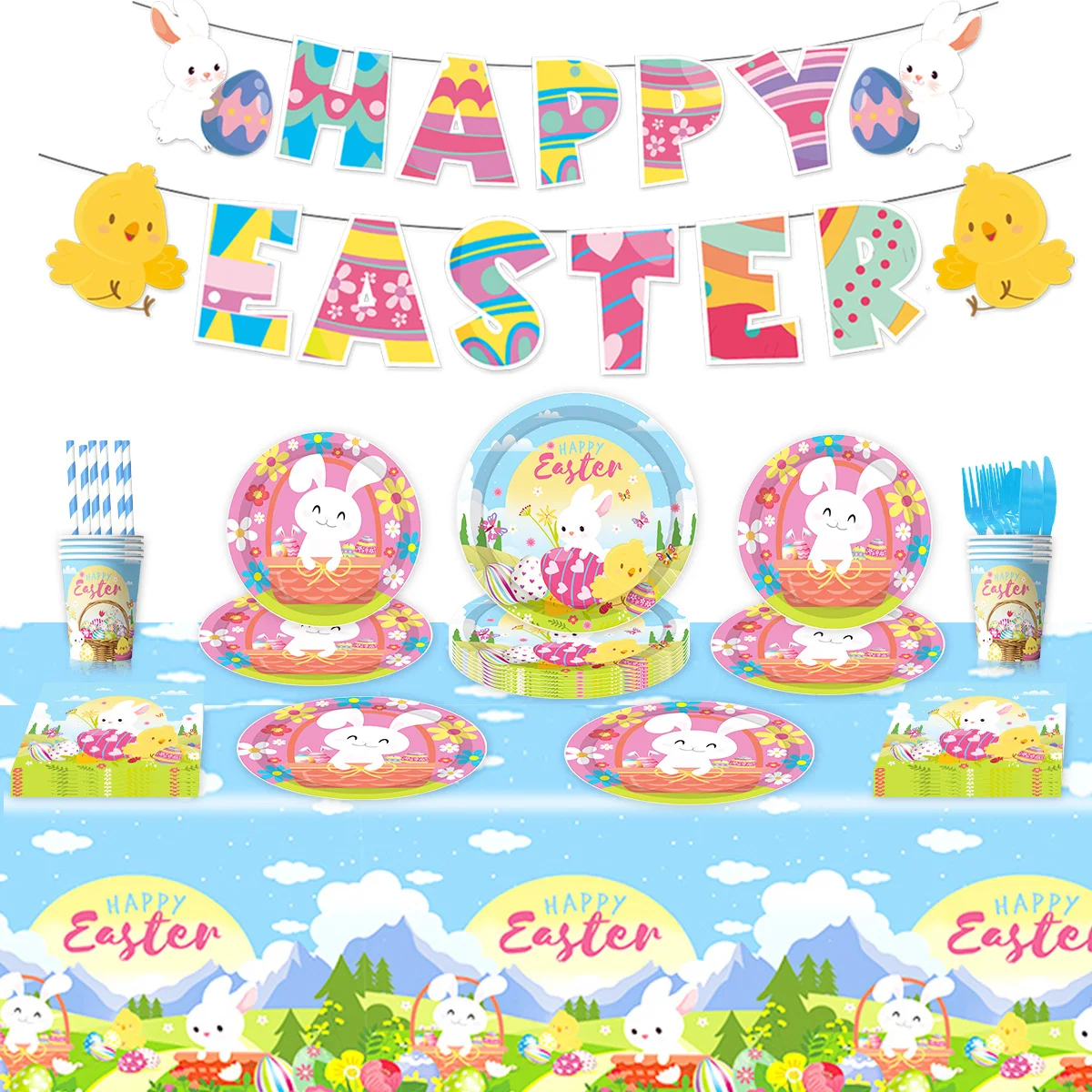 

Easter Theme Festivals Atmosphere Arrangement Scene Decoration, Party Tableware, Paper Plates, Paper Towels, Decorative Supplies