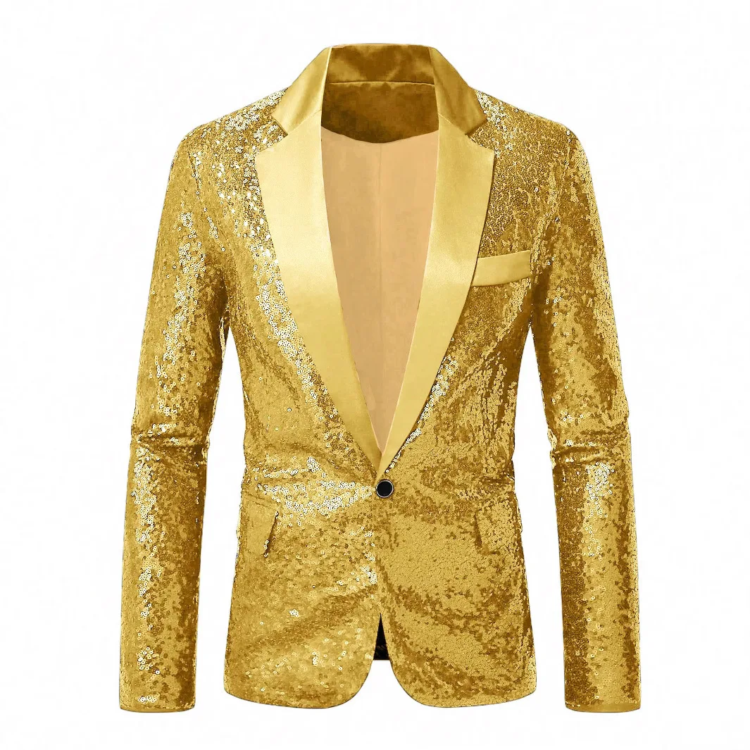 

Мужской блейзер-пиджак 2026 с пайетками, для танцев, разноцветный, на одной пуговице, для вечеринок, клубов, выступлений на сцене