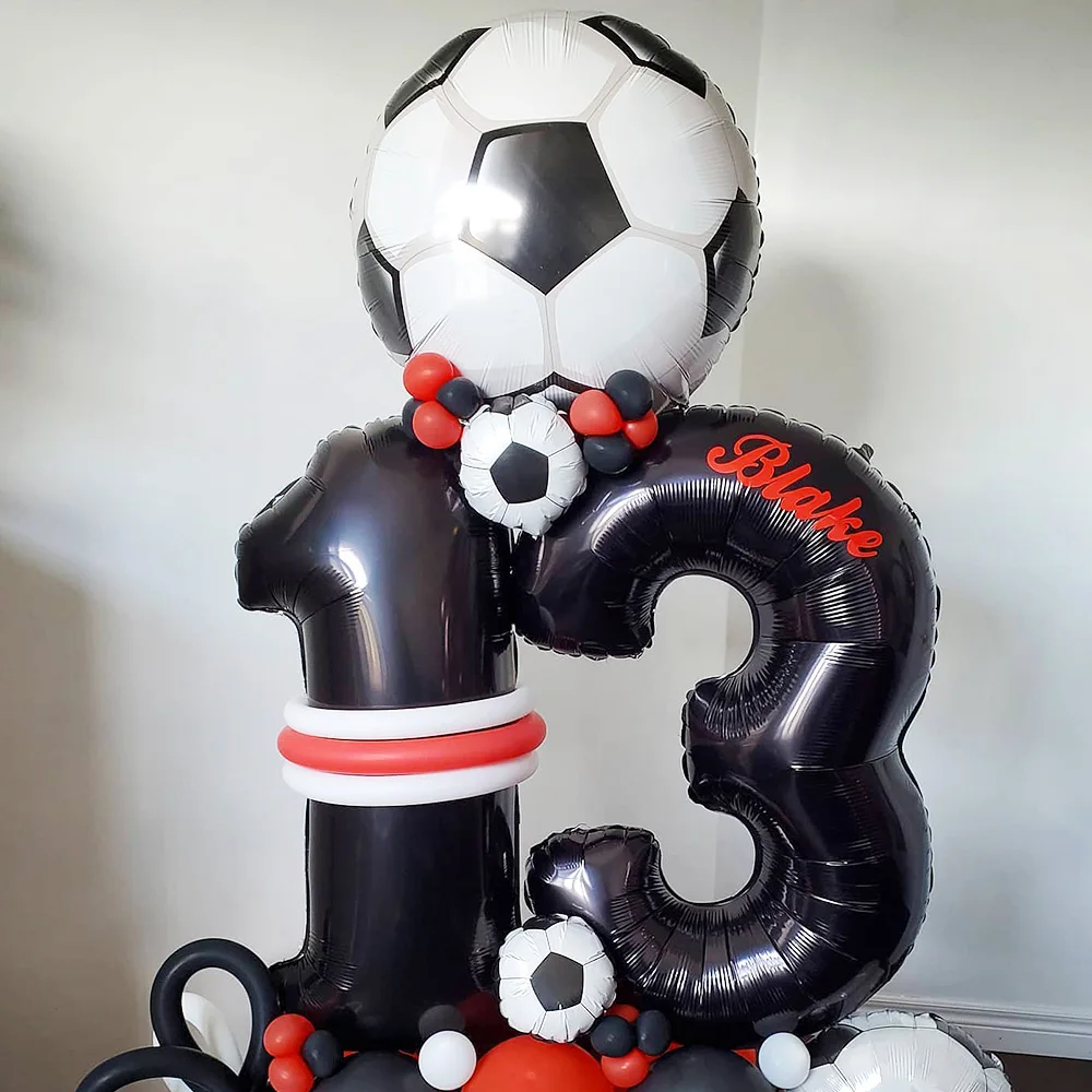 2 teile/los 32 zoll Grüne Anzahl Folien Ballons 18 zoll Fußball Helium Ballons Fußball Fußball Geburtstag Parti Sport Themen Party decors – Detail 4