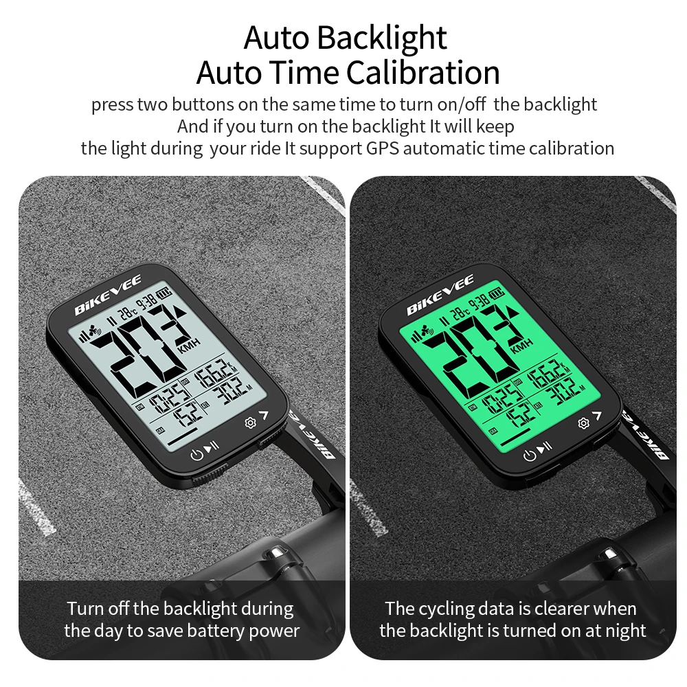 دراجة الكمبيوتر مقاوم للماء اللاسلكية GPS ركوب عداد السرعة عداد المسافات ساعة توقيت LCD الخلفية عرض مع حامل دراجة الملحقات #6