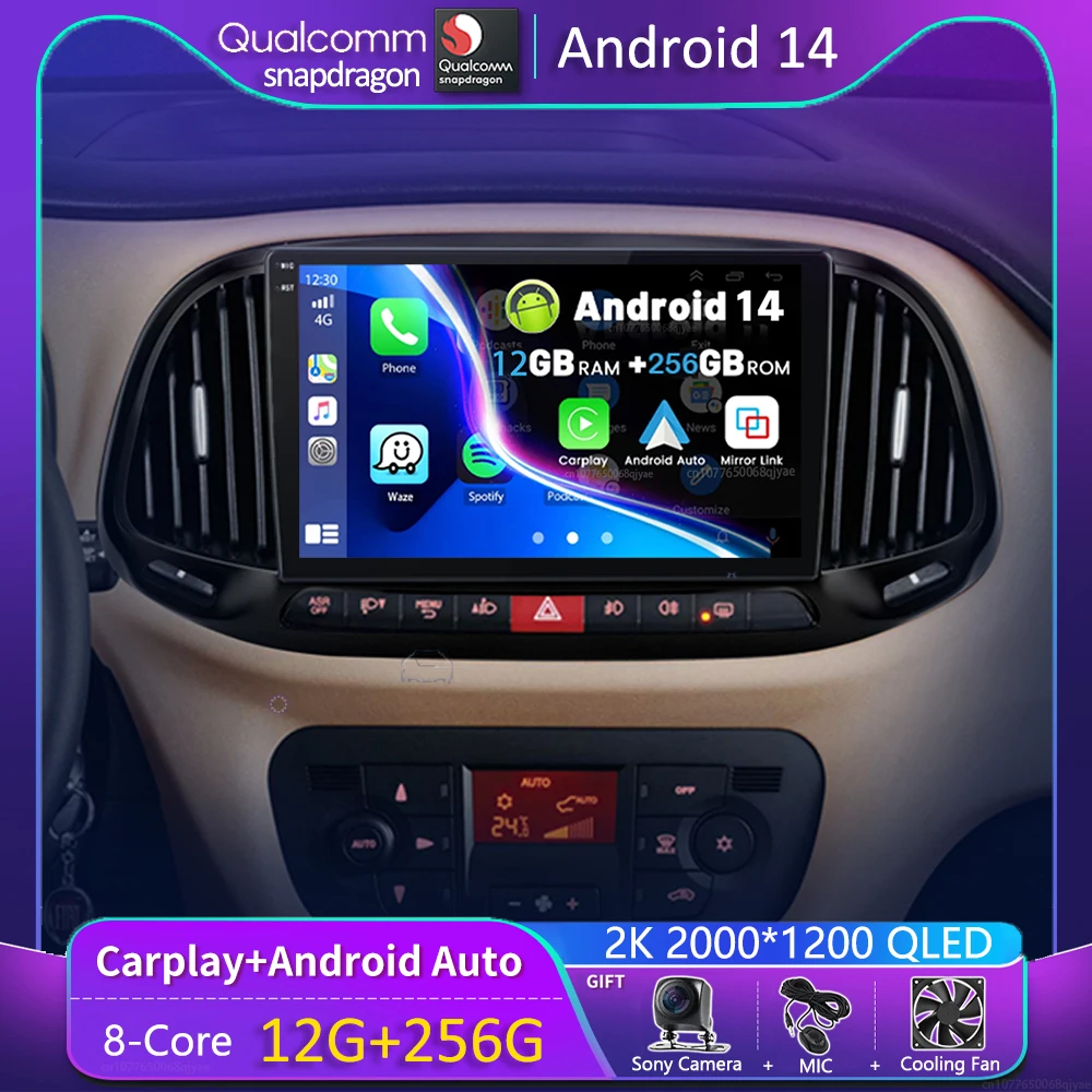 

Android 14 Carplay Car Radio For Fiat Doblo 2015 2016 - 2019 Navigation GPS Multimedia Player wifi+4G Stereo Auto DSP 2 DIN BT