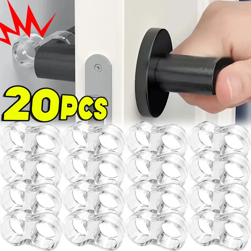 1/20pcs Door Stops Silicone Door Handle Buffer Wall Protection Doorknob Bumper Furniture Protected Crash Pads Shockproof Rings