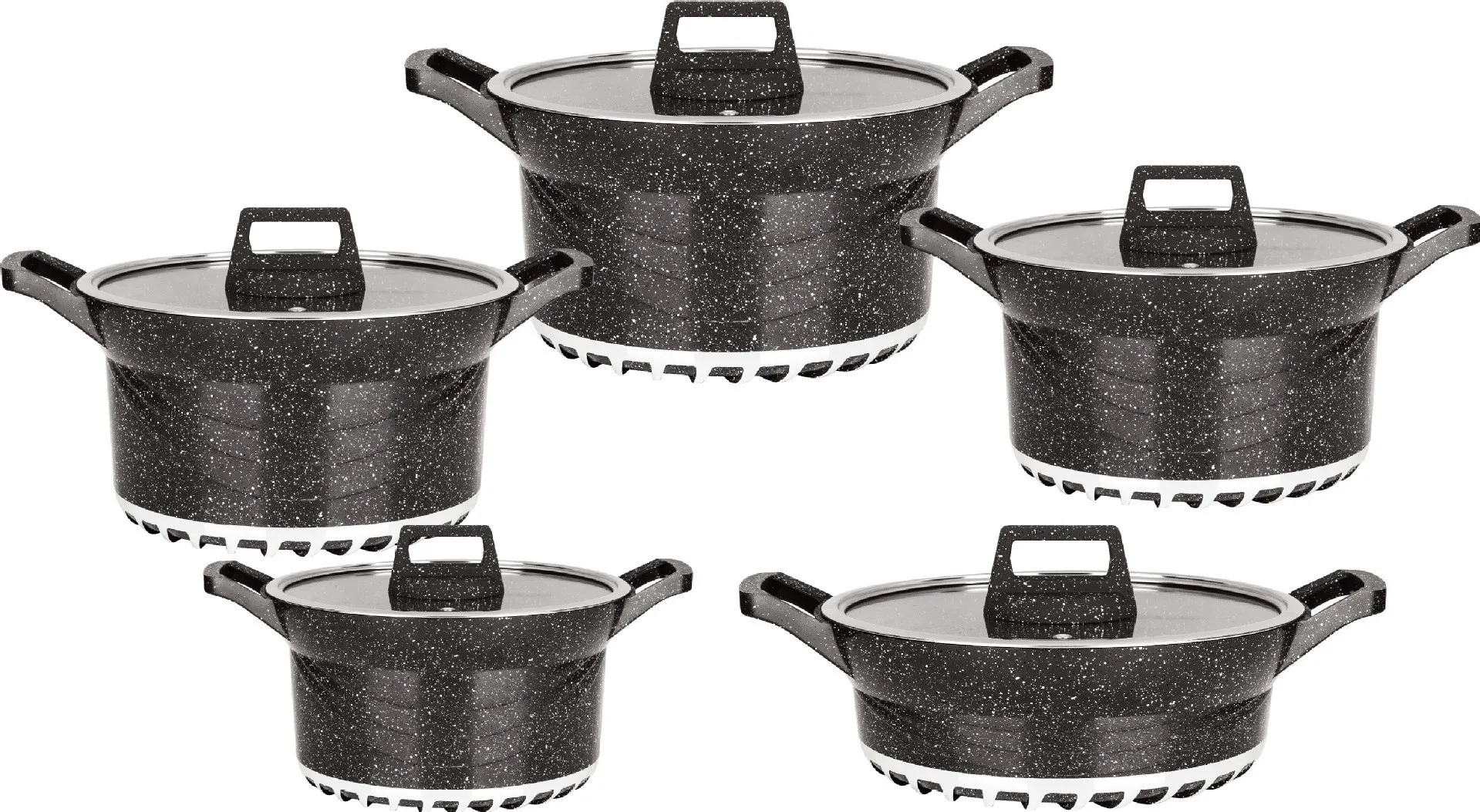 Conjunto de panelas antiaderentes Conjunto de panelas de alumínio antiaderentes Panelas combinadas de alumínio