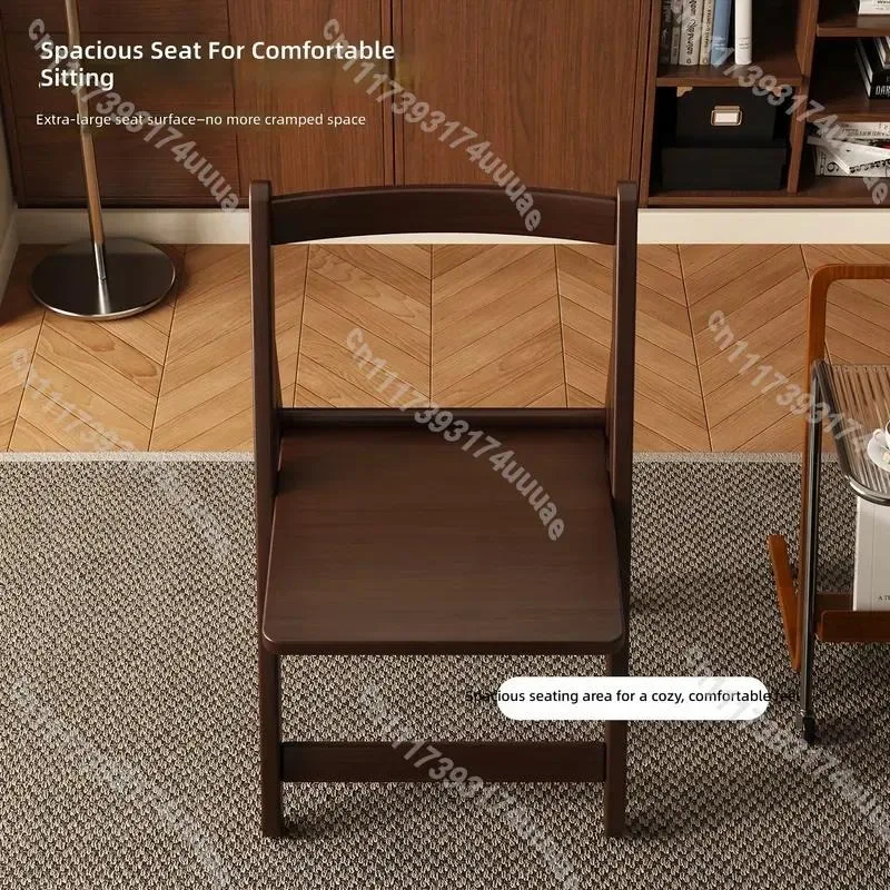Foldable Kitchen Dining Chair for Home Office Balcony Simple Leisure Backrest Seat Multifunctional Space Saving No Assembly