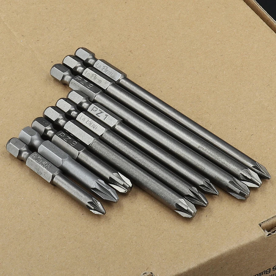 1Pc PZ1 PZ2 PZ3 Screwdriver Bit Magnetic Pozidriv Screwdriver Bit 1/4\