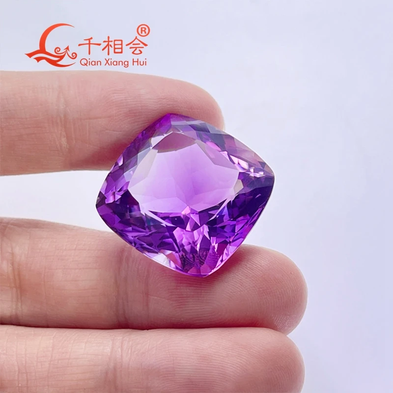 Natural Amethyst Gemstone Cushion Shape Millennium Cutting 29ct-62.49ct Beautiful Loose Stone with GRC Certification
