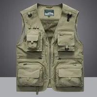 Summer Men Unloading Tactical Vest Coat Casual Men's Photographer Waistcoat Mesh Work Sleeveless Jacket Tools Pocket Vest 6XL