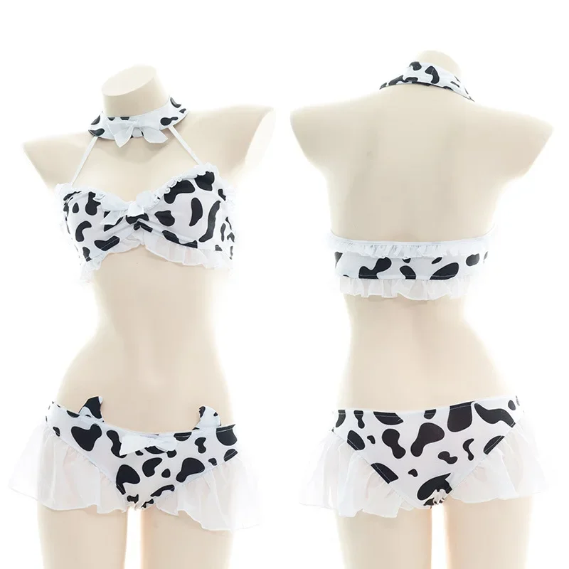 

Anime Cartoon Cow Series Bodysuit Underwear Maid Costume Girl Bikini Swimsuit Set Outfit Cosplay