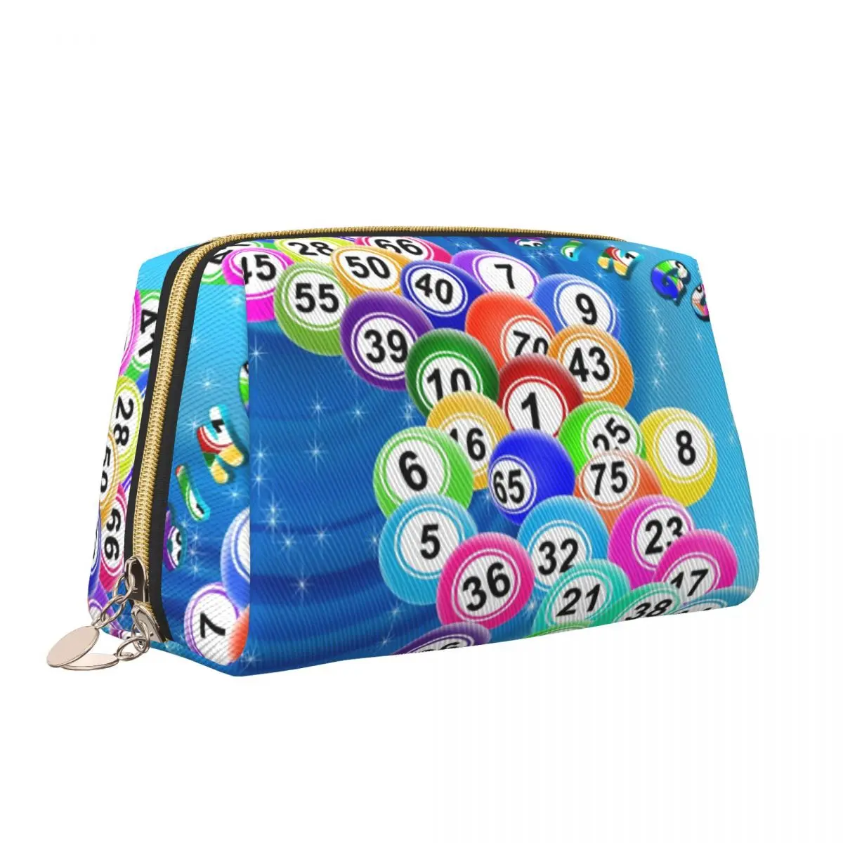 Bingo Balls Makeup Bag for Women Travel Cosmetic Organizer Cute Paper Game Storage Toiletry Bags