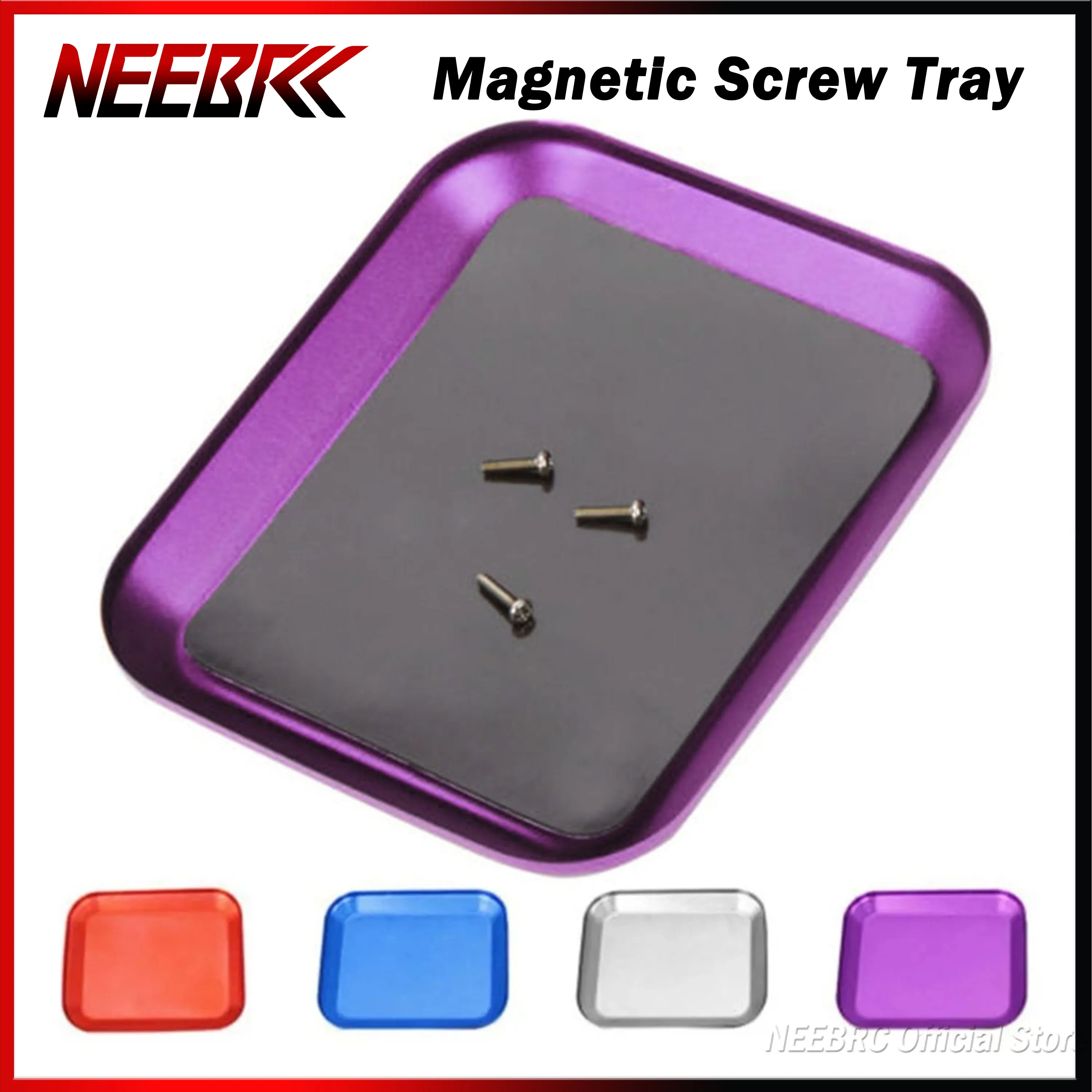 

NEEBRC RC Aluminium Alloy Magnetic Screw Tray Plate Repair Tool for Car Model Crawler Axial SCX10 D90 D110 Boat Airplane Part