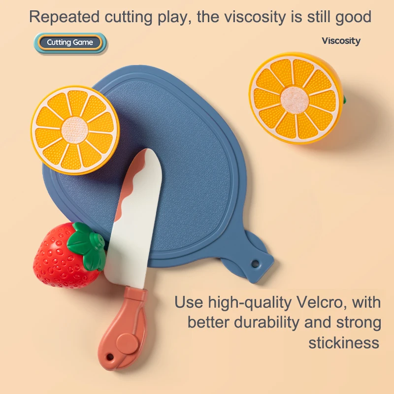Cuttable Fruits And Vegetables Toy Kitchen Accessories With Knives And Board Pretend Food Play Food Cutting Set For Kids