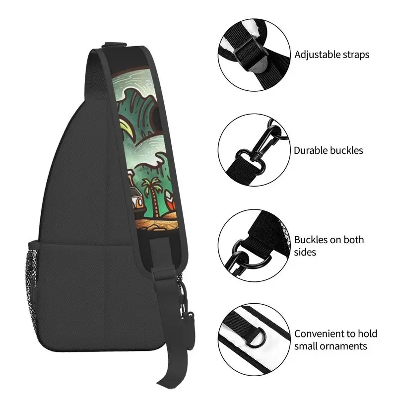 Mochila cruzada de hombro para hombre, bolso informal para viaje, senderismo, Surf, el pecho, Vanlife