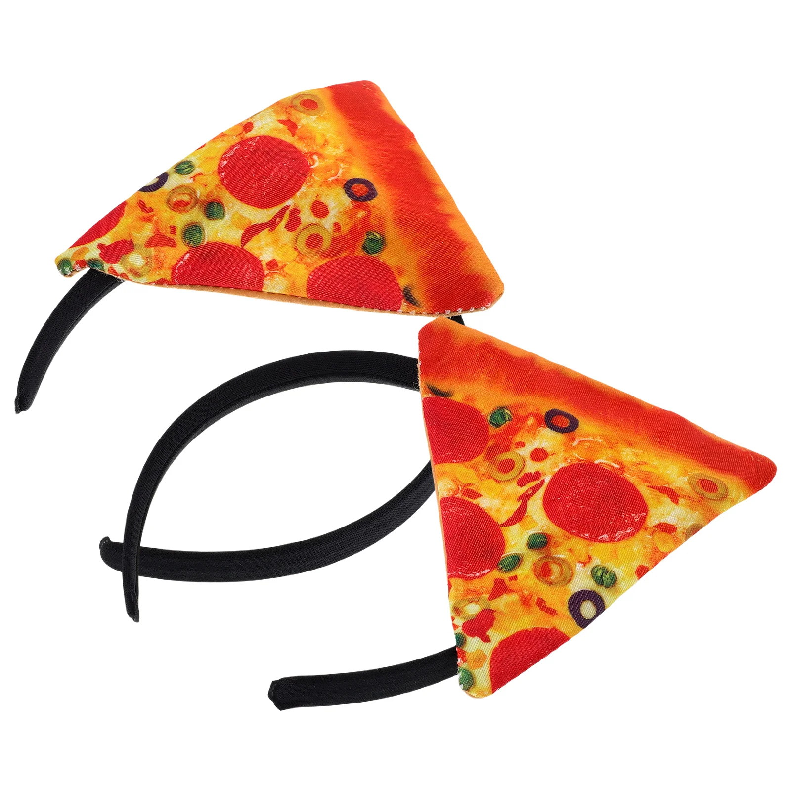 

2Pcs Simulation Pizza Headband Unique Design Lightweight Comfortable Stage Performance Party Costume Accessory