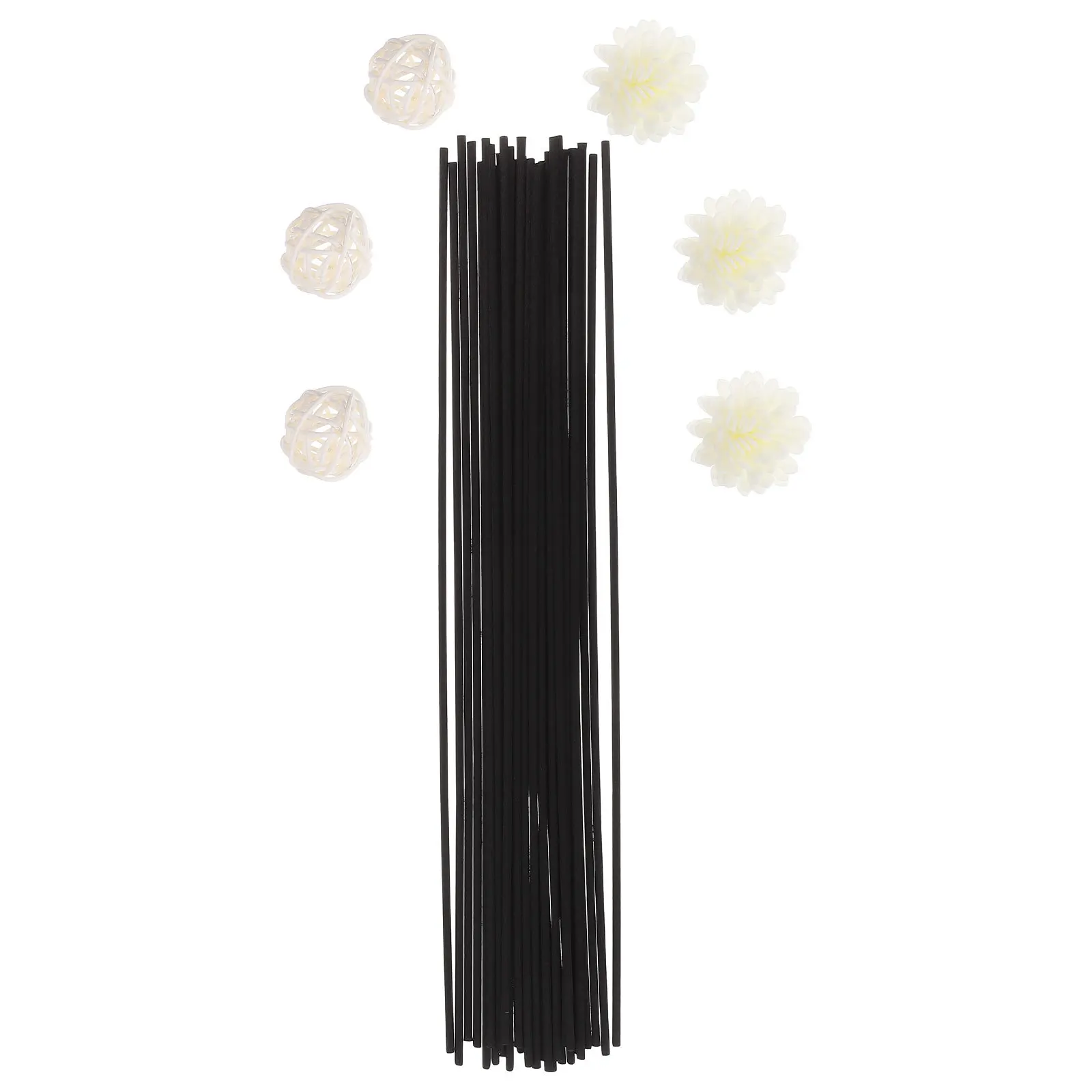 

1Set Diffuser Flower Sticks Pe Simulation Flowers Rattan Balls Stable Black Rod Aromatherapy Sticks for Home Bedroom Living