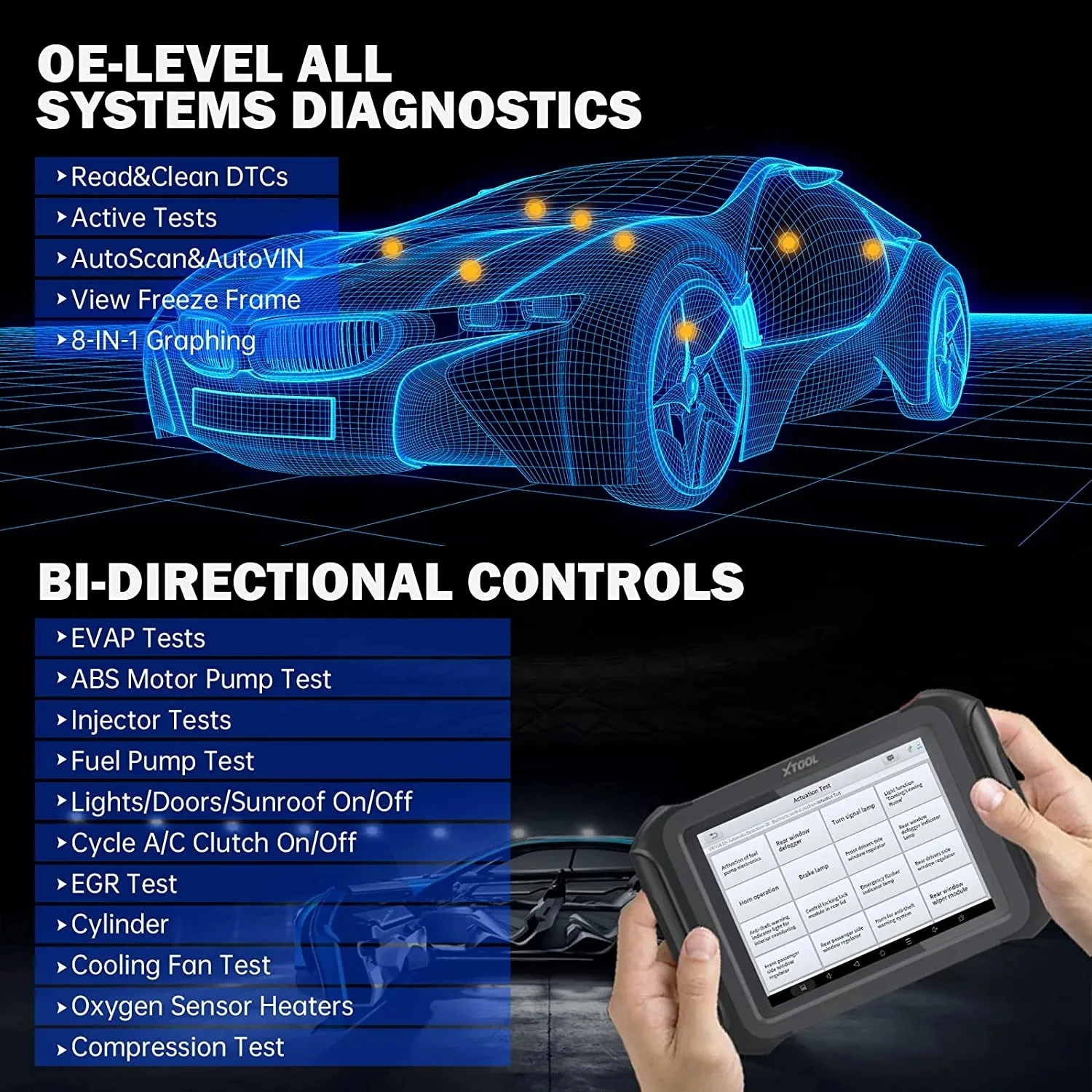 XTOOL D9S Auto Diagnostic tools Topology Map Bi-Directional Control ECU Coding XTOOL D9 Full Diagnostic & 42+ Resets DoIP CAN FD