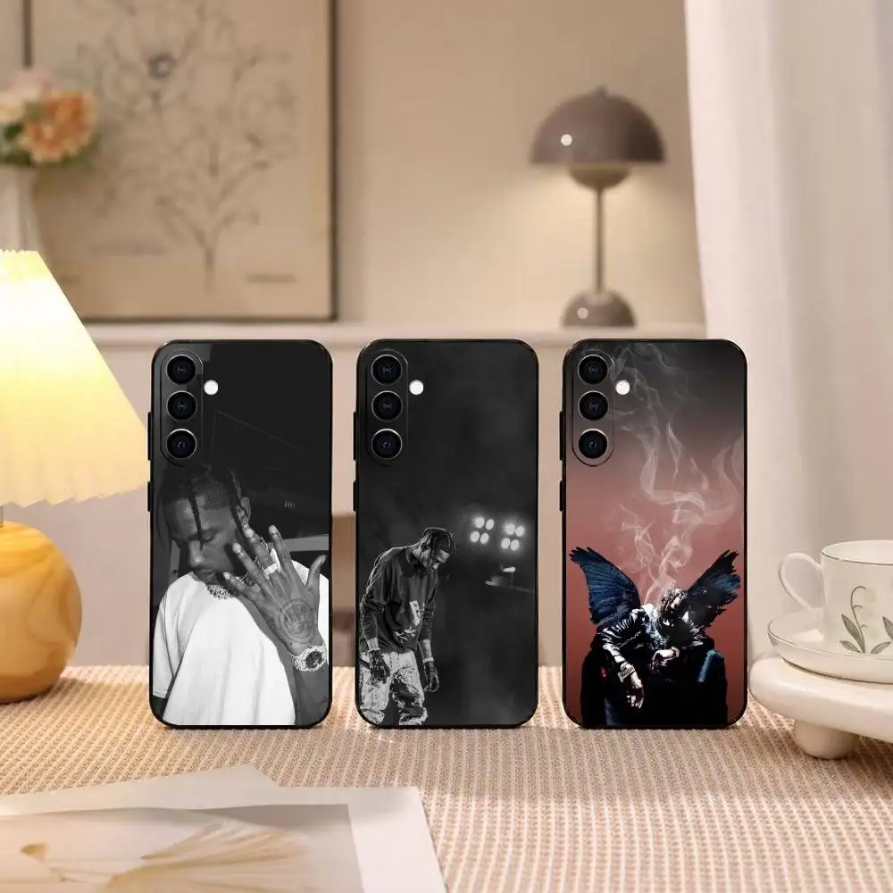 

Rapper T-Travis S-Scott Gift Phone Case For Samsung Galaxy A73,A72,A71,A70,A53,A52,A51,Others Soft Black Cover