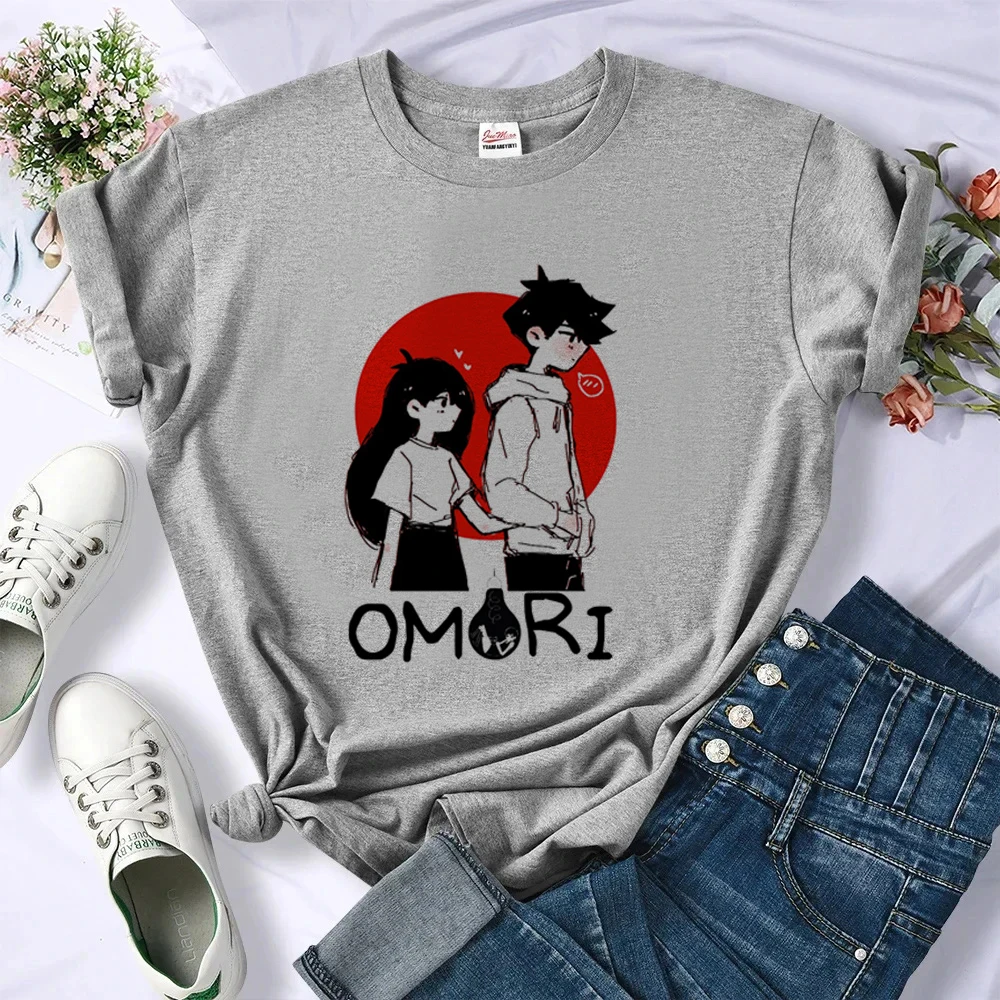Omori shirt girl 2000s funny vintage y2k anime top tees japan emo japanese goth cute