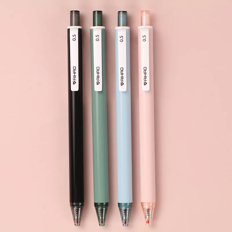 4pcs Cute 0.5mm Ballpoint Pen Blue Ink Office Oily Writing Pen Fresh Simple Ballpoint Pen Stationery