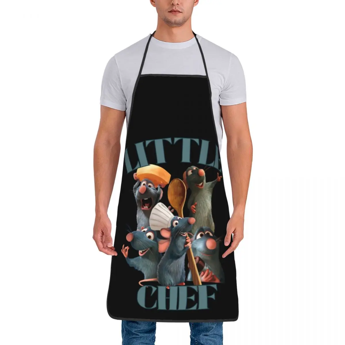 Custom Ratatouille Little Chef Remy Collage Funny Apron Adult Unisex Kitchen Chef Bib Tablier Cuisine Cooking Baking Gardening