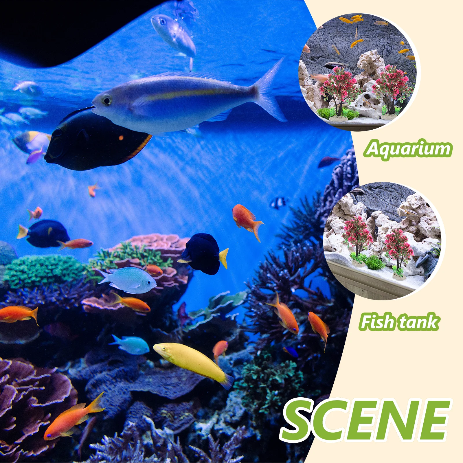 

Artificial Aquarium Tree Simulation Fake Tree for Fish Tank Decoration Durable Plastic Fish Hiding Spot Aquatic Landscape Decor