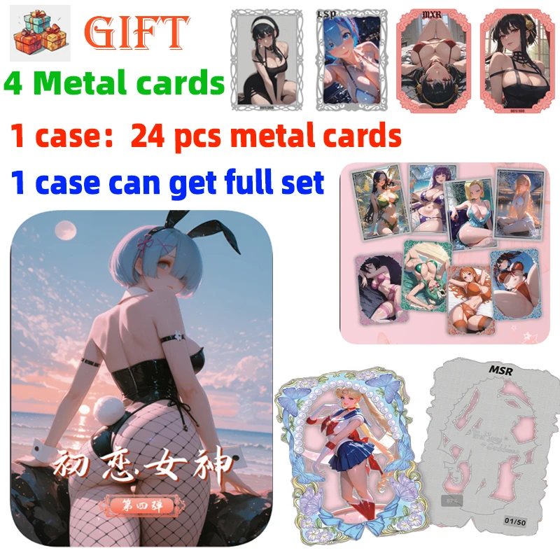 

Размер A5 First Love Goddess Wave 4 Металлические карты Waifu Коллекционная карта для хобби Doujin Booster Box RemYoel Ganlu Temple Редкая карта в подарок