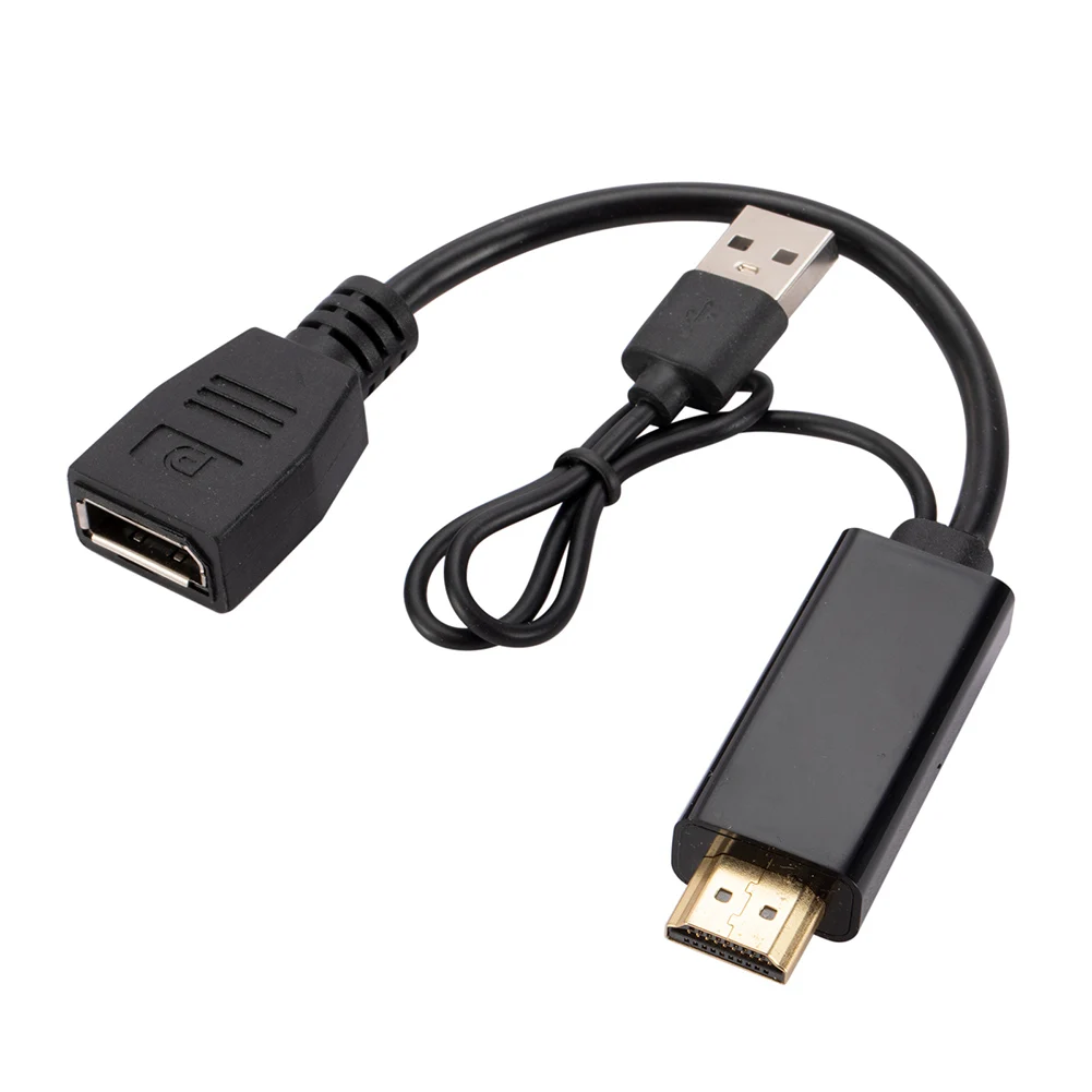 

HDMI-Compatible To DisplayPort Cable 4K@60Hz 2K@120Hz USB Powered HDMI-Compatible Male To DP Female Adapter Cord for PS5 PS4 Pro