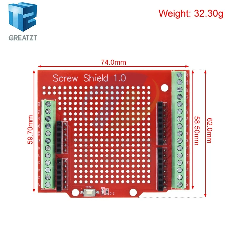 GREATZT 1/3PCS Proto Screw Shield V1.0 Assembled Connector Prototype Expansion Plate For UNO R3