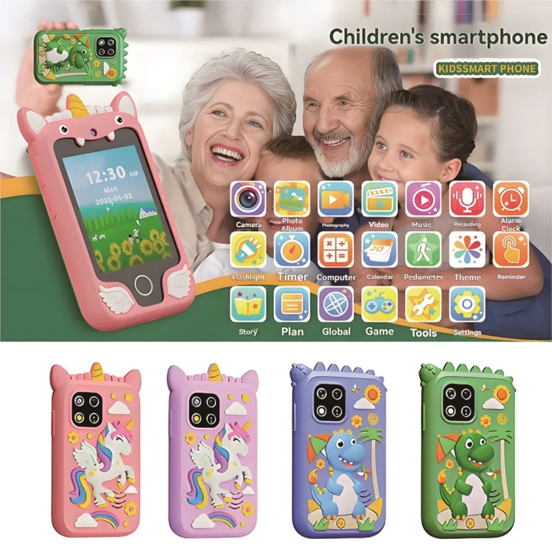 

2025 New Kids Smart Phone Muscial Toy Phone 8GB Cartoon Unicorn MP3 Player Baby Mobile for Girls Boys Educational Toys Gifts