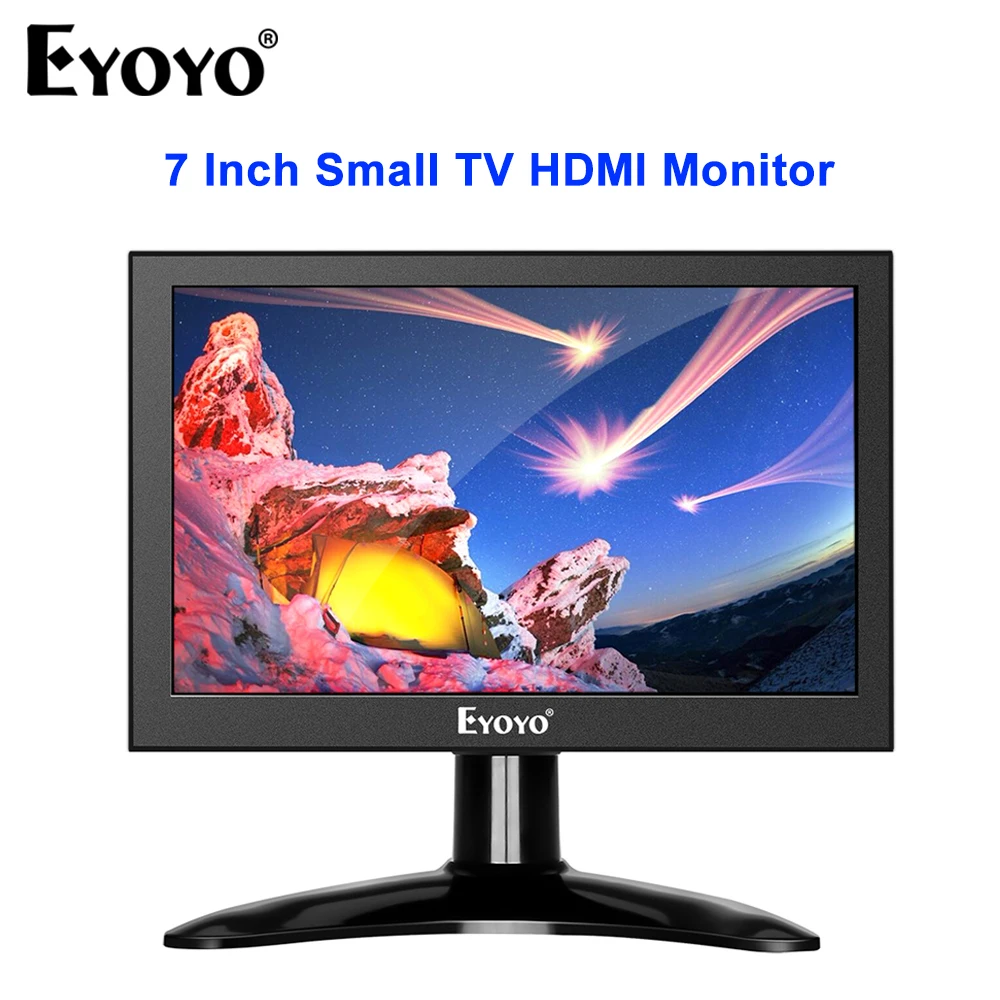 

Eyoyo 7 inch Small TV LCD Monitor HDMI IPS Screen Portable Display 1280x800 With VGA/AV/BNC Input For CCTV System Raspberry Pi