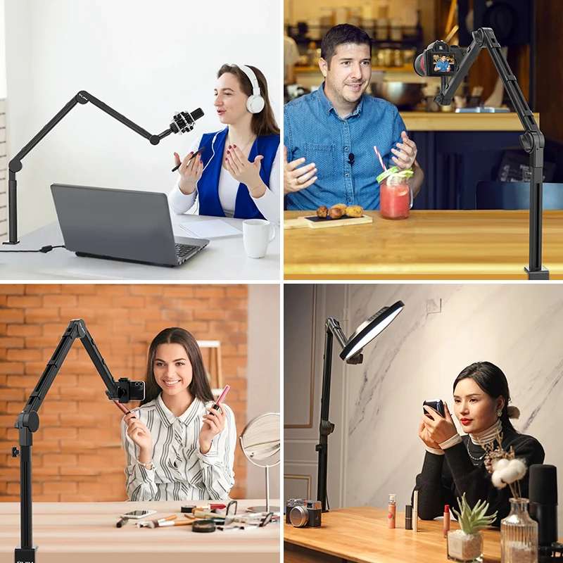 Support de microphone de bureau LS24, suspension réglable à 360 °, bras HONMic avec vis 1/4, fournitures de studio de photographie, nouveau