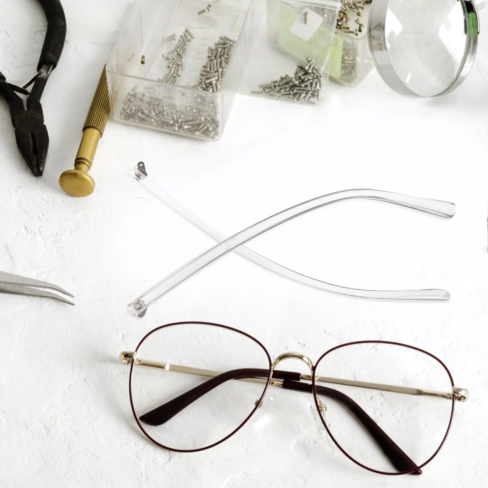 

1Pair Glasses Arm Replacement Universal Streamlined Design Comfortable Eyeglasses Temple Repair Accessories Glasses Repair Kit