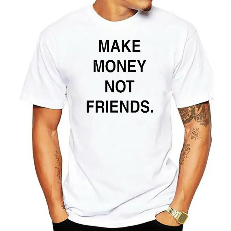 Мужская футболка с надписью «Make Money Not Friends», женская футболка
