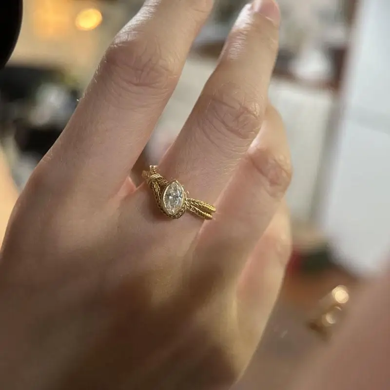 

Вдохновение, блестящий конский глаз, заостренный кристалл, мягкая цепочка, женское кольцо, ретро-дизайн, съемные кольца для женщин, вечерние ретро-ювелирные изделия