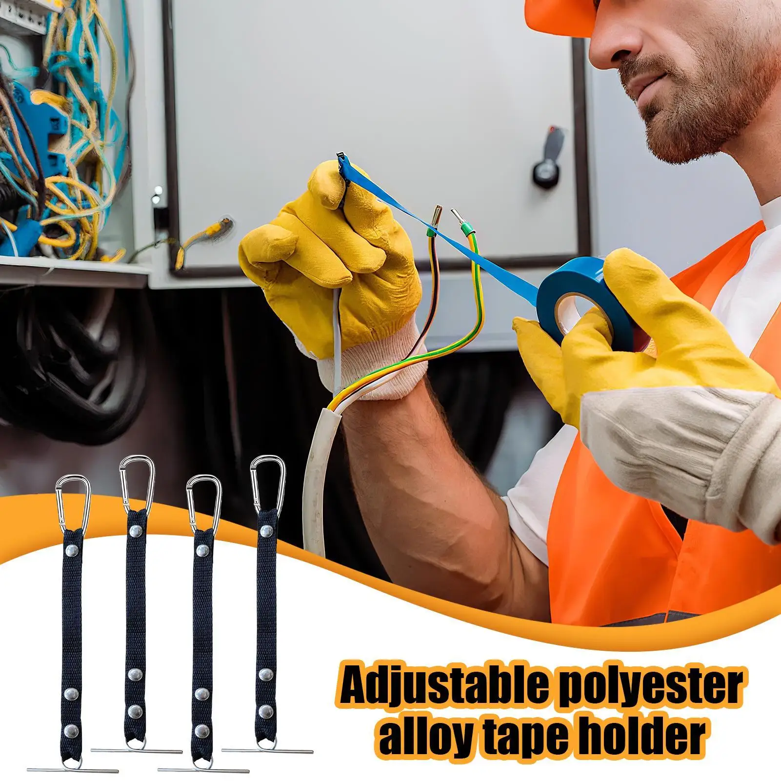 Electrical Tape Holders 4 Pieces Polyester Construction Tool Holder Gadget Organizer With Clip Strip For Warehouse Construction