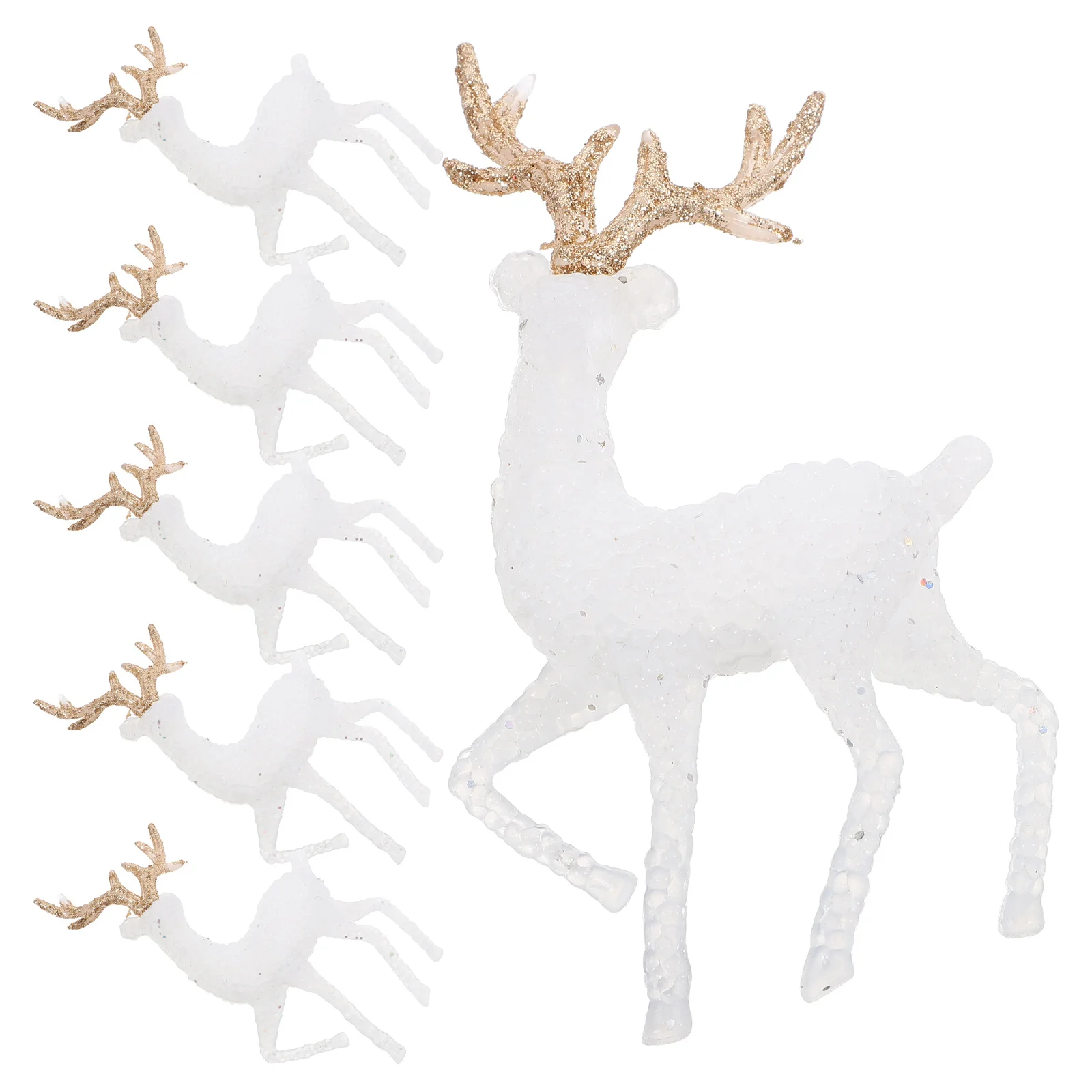 6 шт. причудливых рождественских статуэток оленей, пластиковые украшения для праздничных сцен