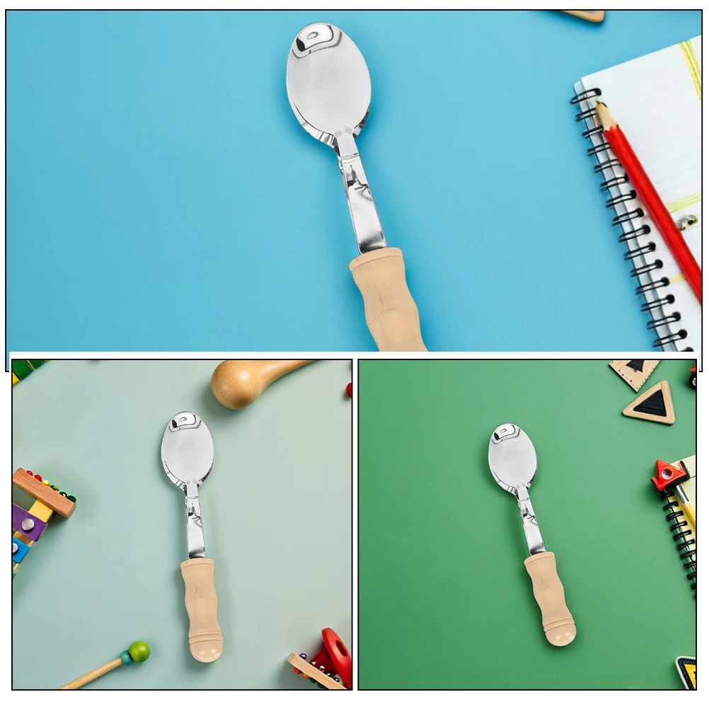 2 pezzi strumenti suono nitido giocattoli per bambini cucchiai metallici a percussione cucchiai musicali per bambini cucchiaio musicale