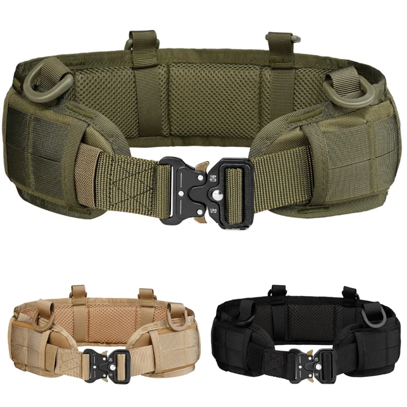 

Military Tactical Adjustable Belt Outdoor Work Men Molle Battle Belt Army Combat CS Airsoft Hunting Paintball Padded Waist Belts