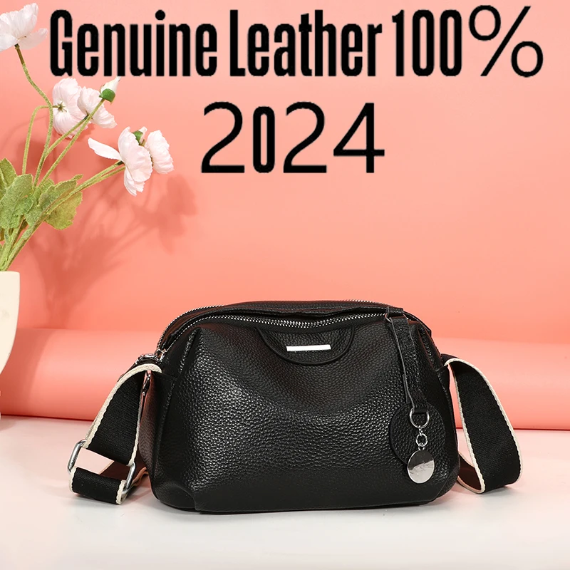 100% oryginalne skórzane torby na ramię moda luksusowa marka kobiety projektanci Trend szeroki pasek na ramię skóra bydlęca kobieca torba