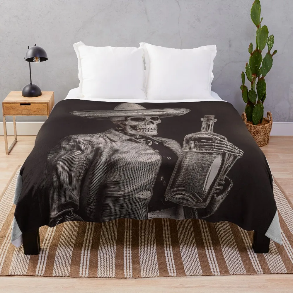 skeleton with tequila Throw Blanket Summer Beddings Luxury St Large Blankets