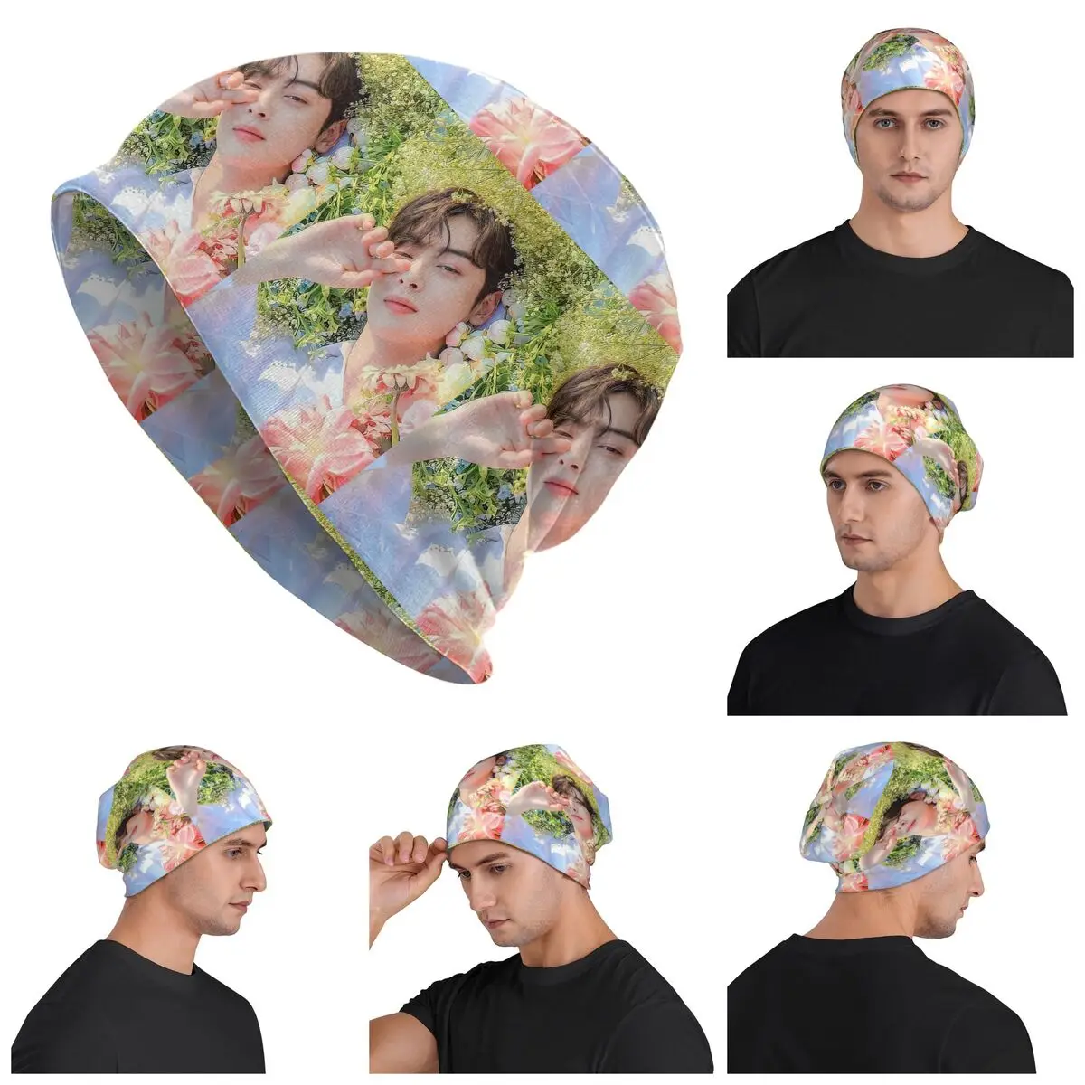 Cha EunWoo Kpop Astro Skullies Beanies Hats Warm Autumn Winter Outdoor Cap Knitted Bonnet Caps for Unisex Adult