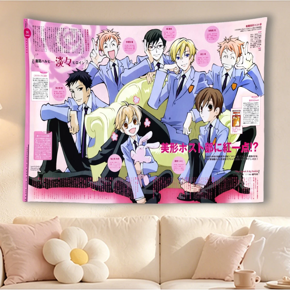 You and Me and Her A Love Story Miyuki Aoi Split Window Yellow Sailor Cardigan Anime Tapestry Girls Bedroom Decor Cloth