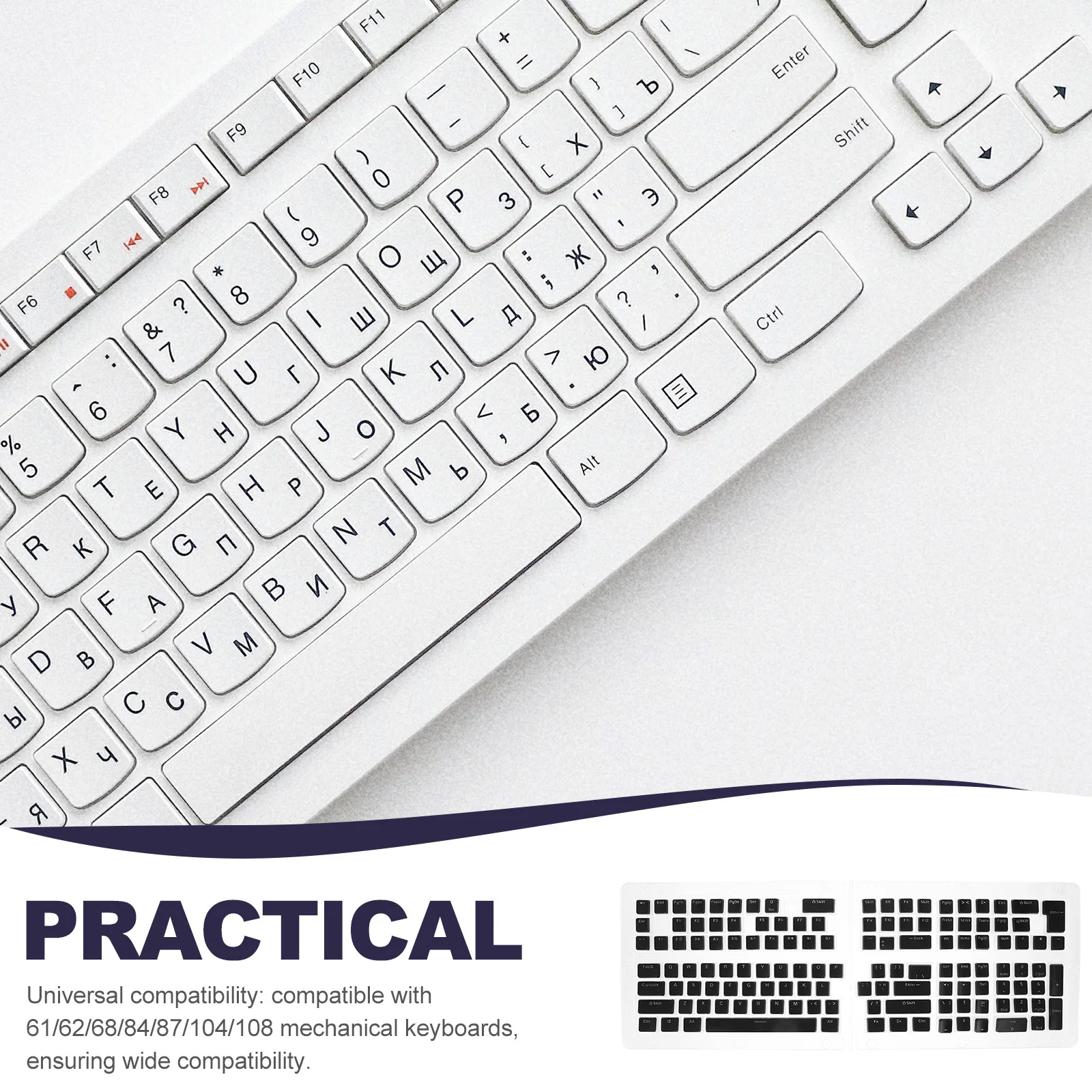 

1Set Pbt Keycap 129-Key Mechanical Keyboard Accessories Durable Fading Resistant Easy Installation Mechanical Keyboard Keycap