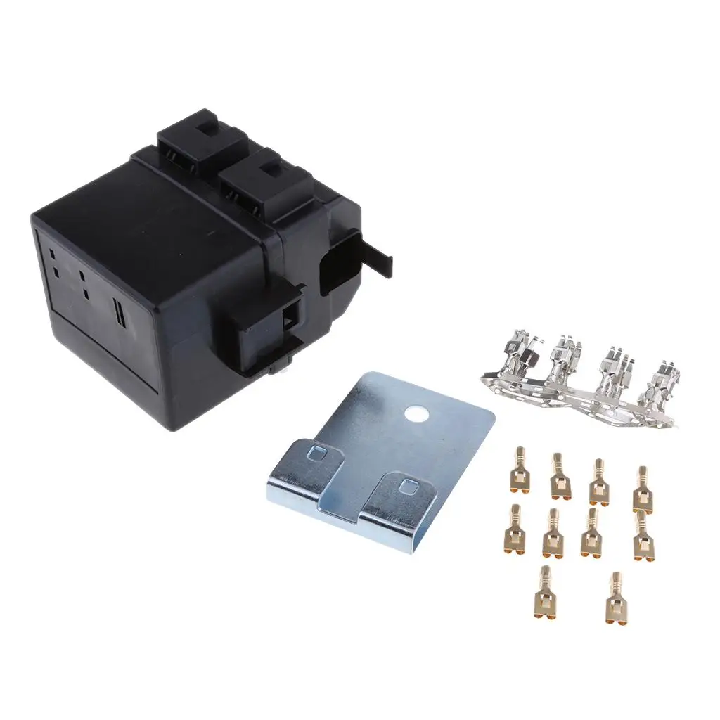 Auto Fuse Relay Assy 2 Way Terminals Fuse Relay Holder Panel Universal Car Fuse Box for Automotive Wiring Protection