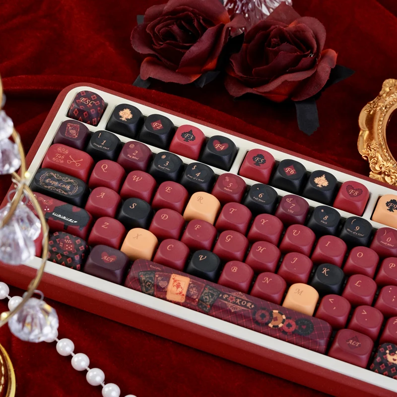 

Queen Theme 5 Sides Dye Sublimation PBT Keycaps 130 Keys MOA Profile Custom Keyboard Keycaps for MX Switches Mechanical Keyboard